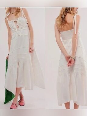 Free People White Palma Midi Dress
